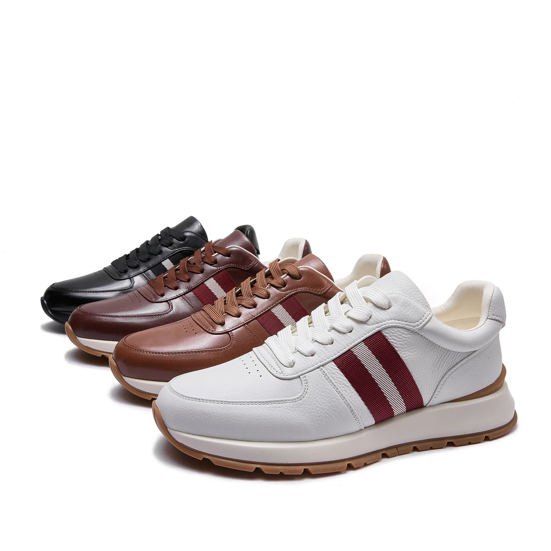 BaDu/男士高端低帮系带时尚透气舒适商务软底软面防滑百搭休闲鞋