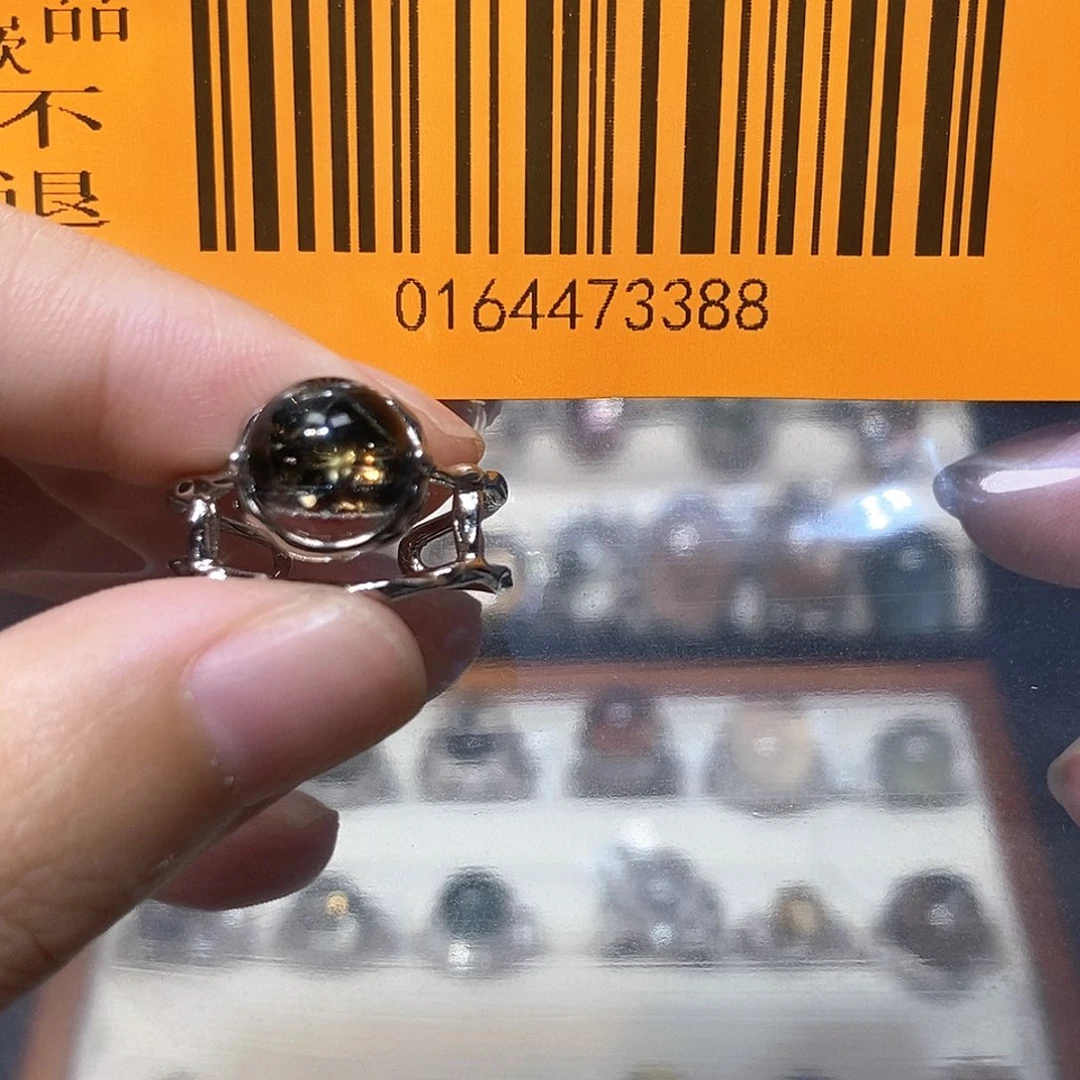 O***O银S925镶嵌戒指水晶