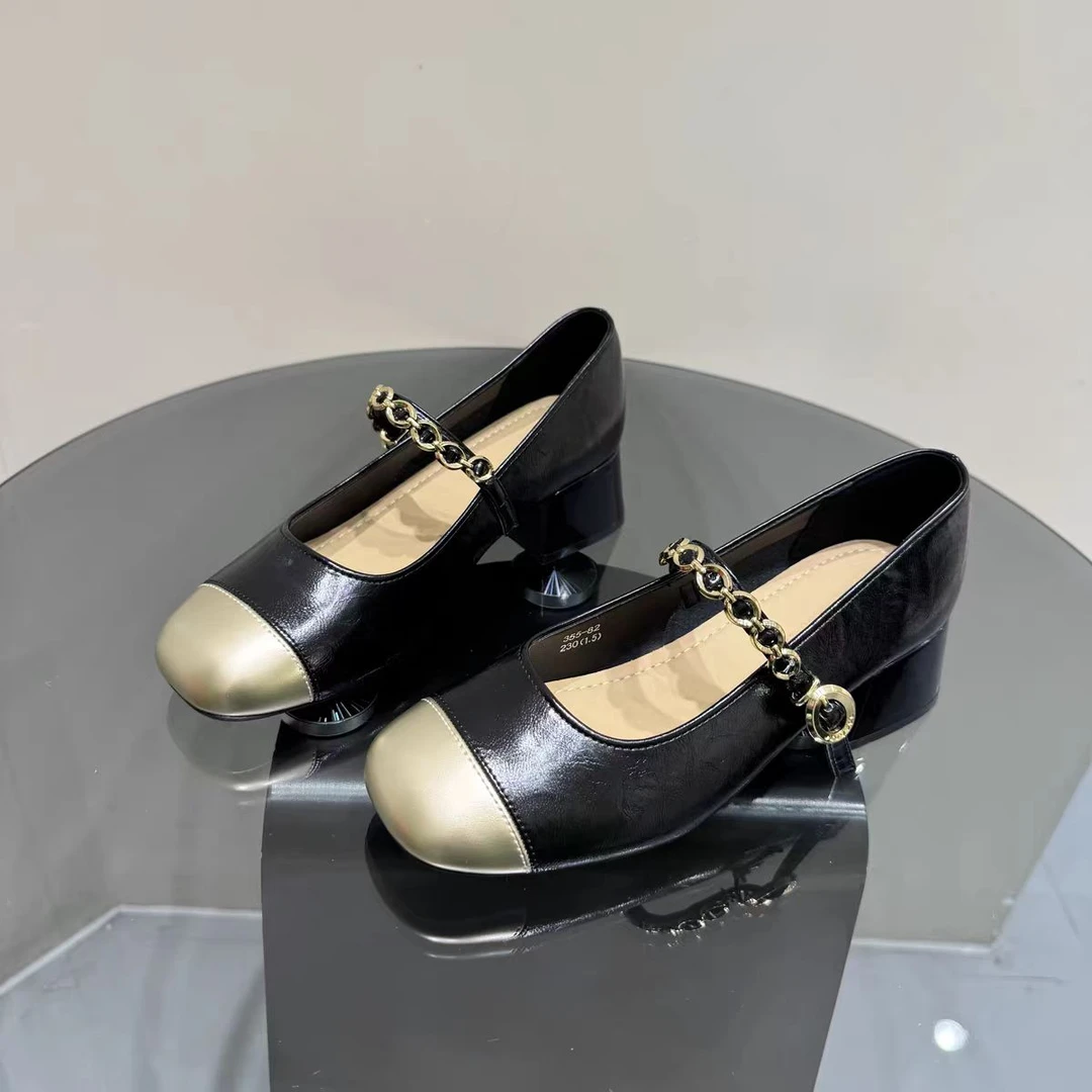 2025春季新款浅口低跟时尚女鞋配裙子百搭潮955-82