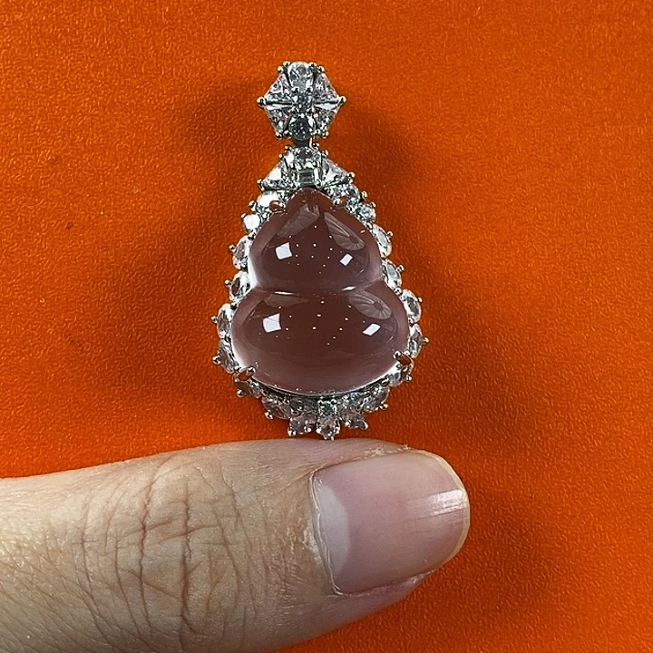 石英质玉银S925镶嵌颈饰