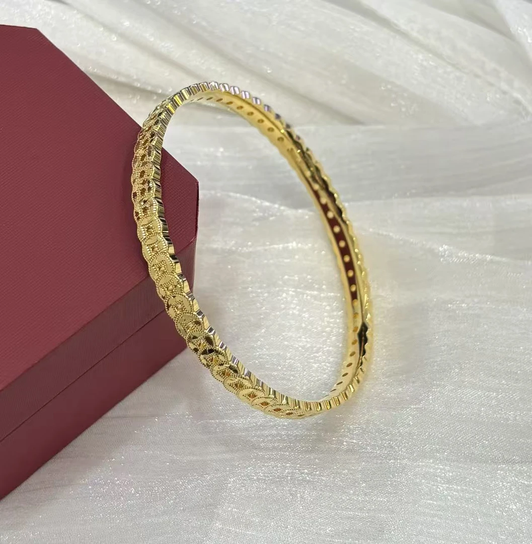 黄铜手镯 铜镀金手镯 卡6铜钱碎冰冰手镯 小众时尚气质百搭送礼