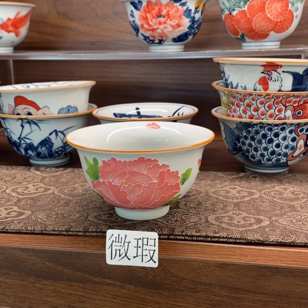 釉下彩老陶泥手工绘制