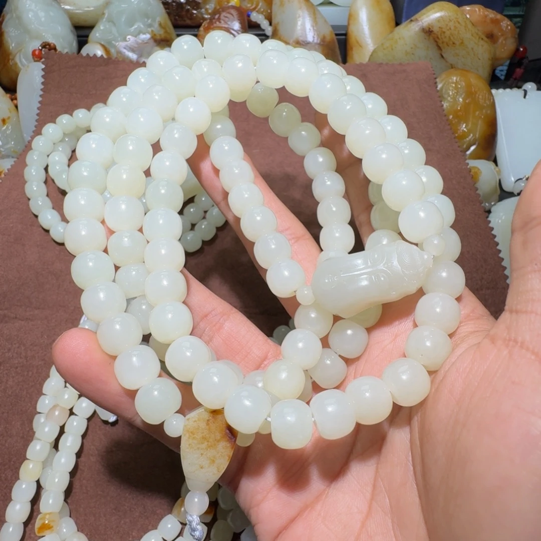 星***月和田玉未镶嵌项链