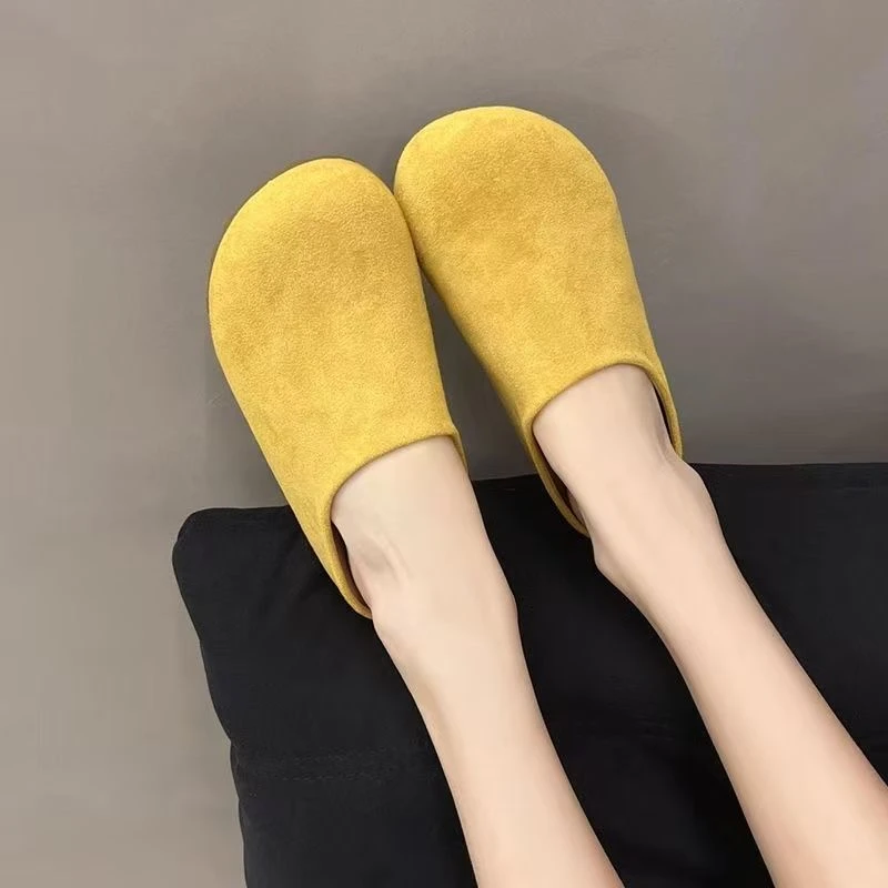 厚底包头半拖懒人一脚蹬凉拖鞋子2025新款复古小香风软皮勃肯鞋女