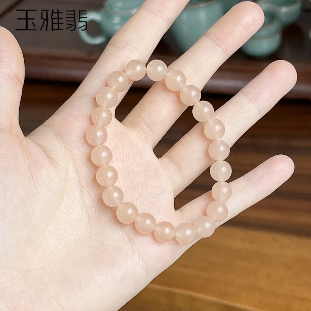 8mm高品质天然藕粉手串百搭国风女士温柔精美手链