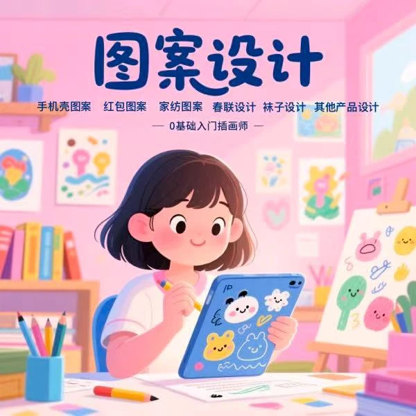 图案设计插画师接单团练线上视频陪跑课