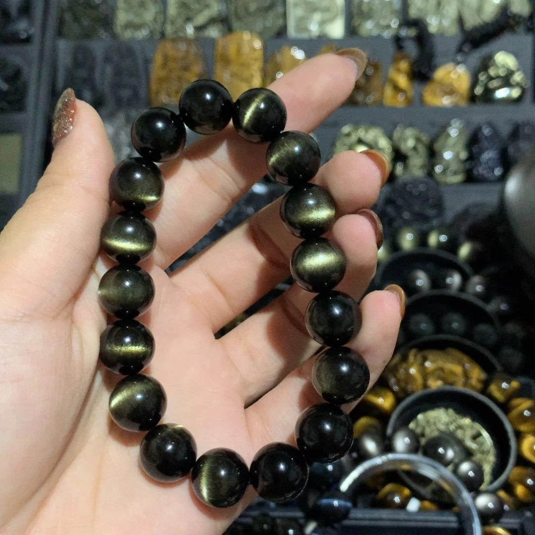 未镶嵌黑曜岩手链嘿**?