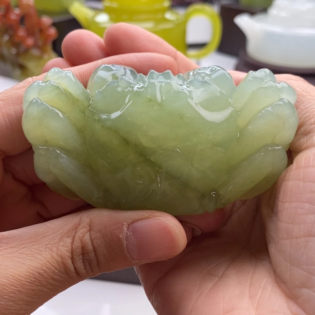 岫玉未镶嵌四大名玉手把件