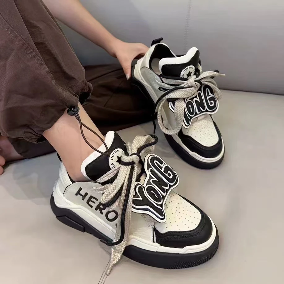 现货C6｜真皮羊垫百搭潮流休闲女鞋｜半码拍大｜10193黑