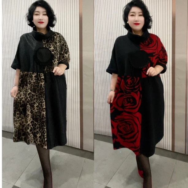 新款宽松中袖长裙