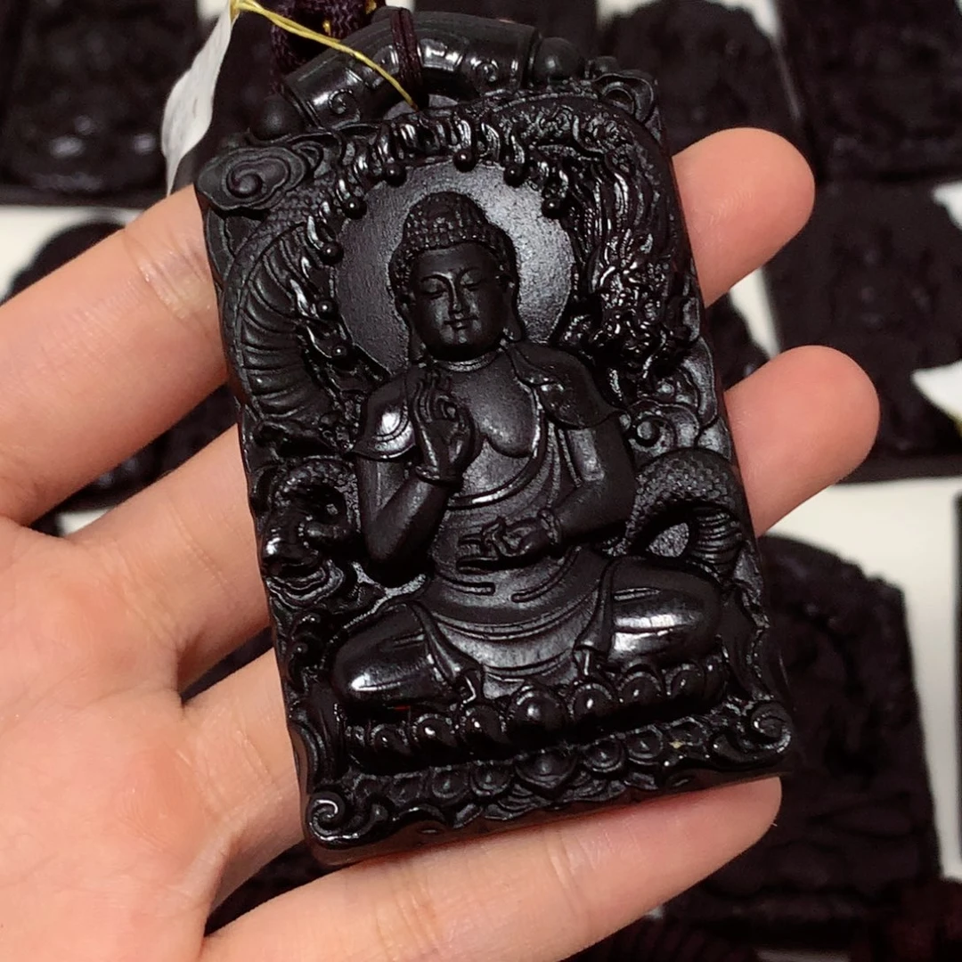 天然缅甸a货钢琴黑挂件