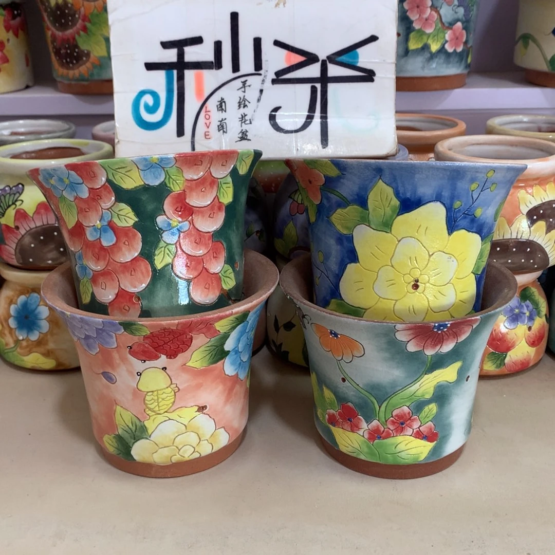 福利花盆，手绘花盆