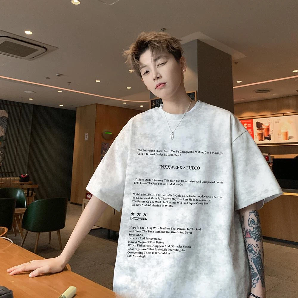 2025新款夏季短袖T恤男潮牌潮流高街青少年休闲半袖体恤男