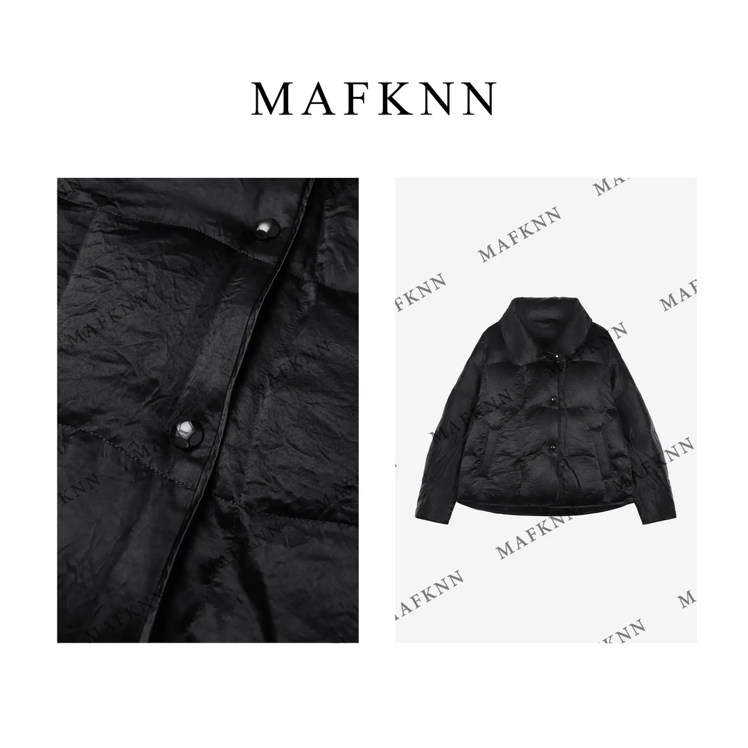 MAFKNN/玛肯时尚休闲简约纯色百搭冬季保暖舒适羽绒服MK11610