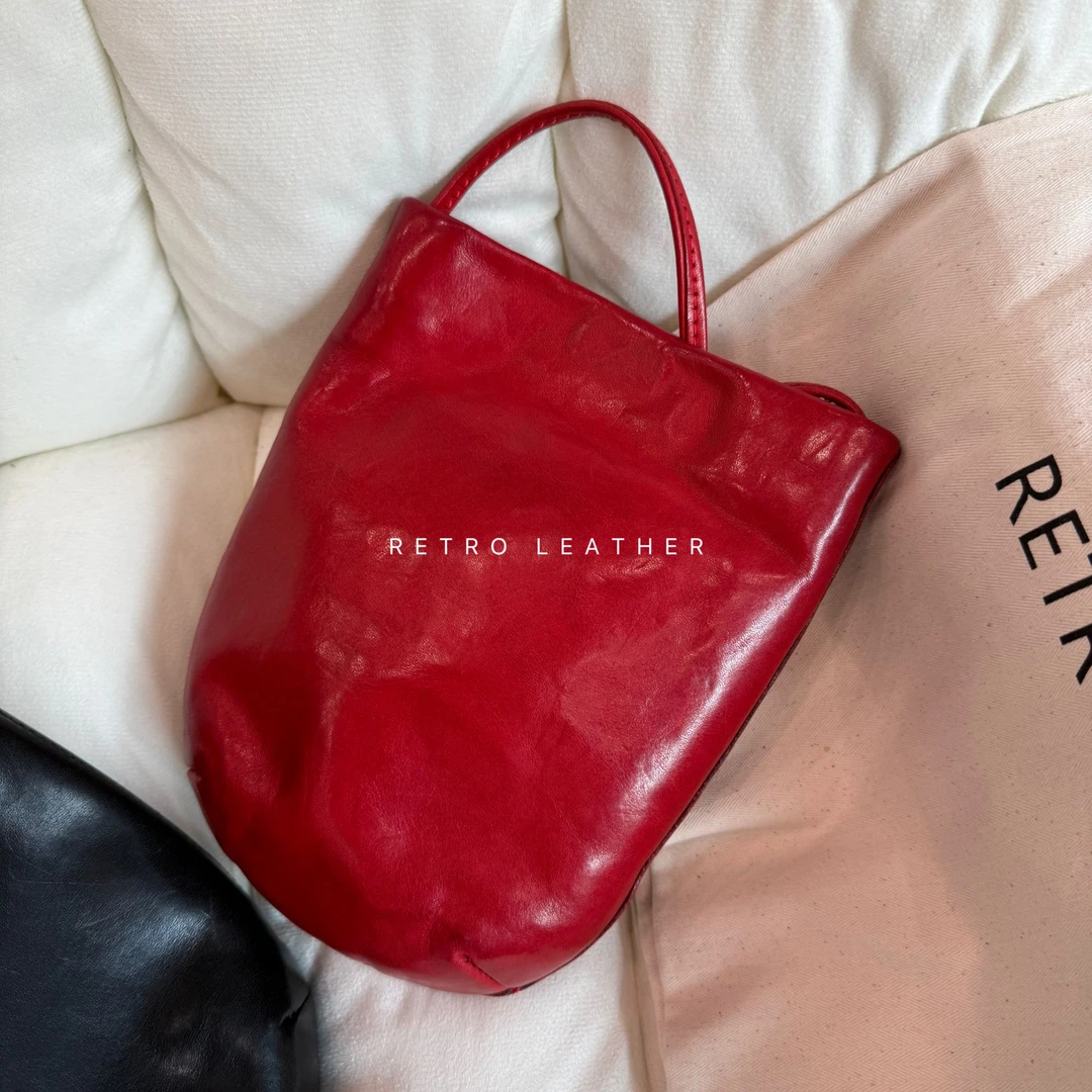 NANGE 定制/ 【小圆满】迷你水桶手机包头层牛皮