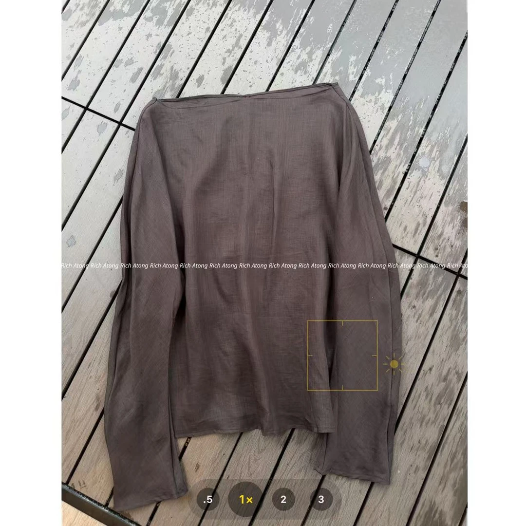 atong/阿彤-【澜里】2025 夏款高端鱼嘴领极简小衫0601-01