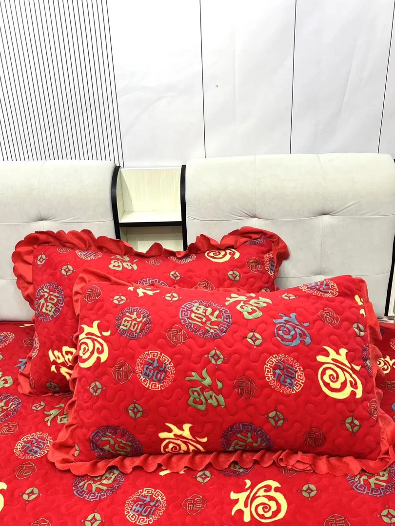 【同款宝宝绒枕套】S 高品质加厚绗缝夹棉牛奶绒枕套（48*74）