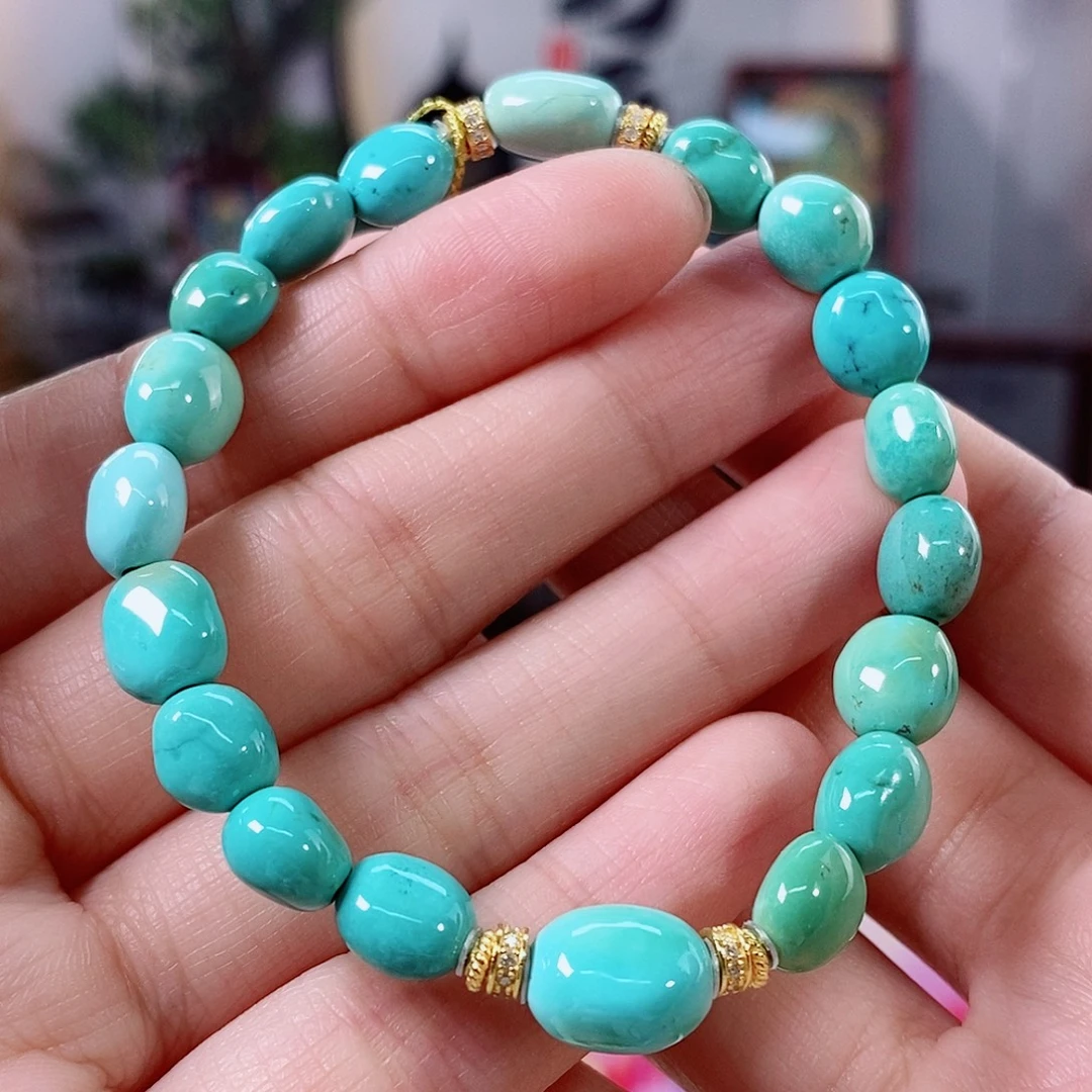 绿松石银S925镀金镶嵌珠宝奇石