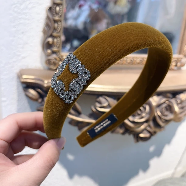 S191姜黄色重工闪亮发箍