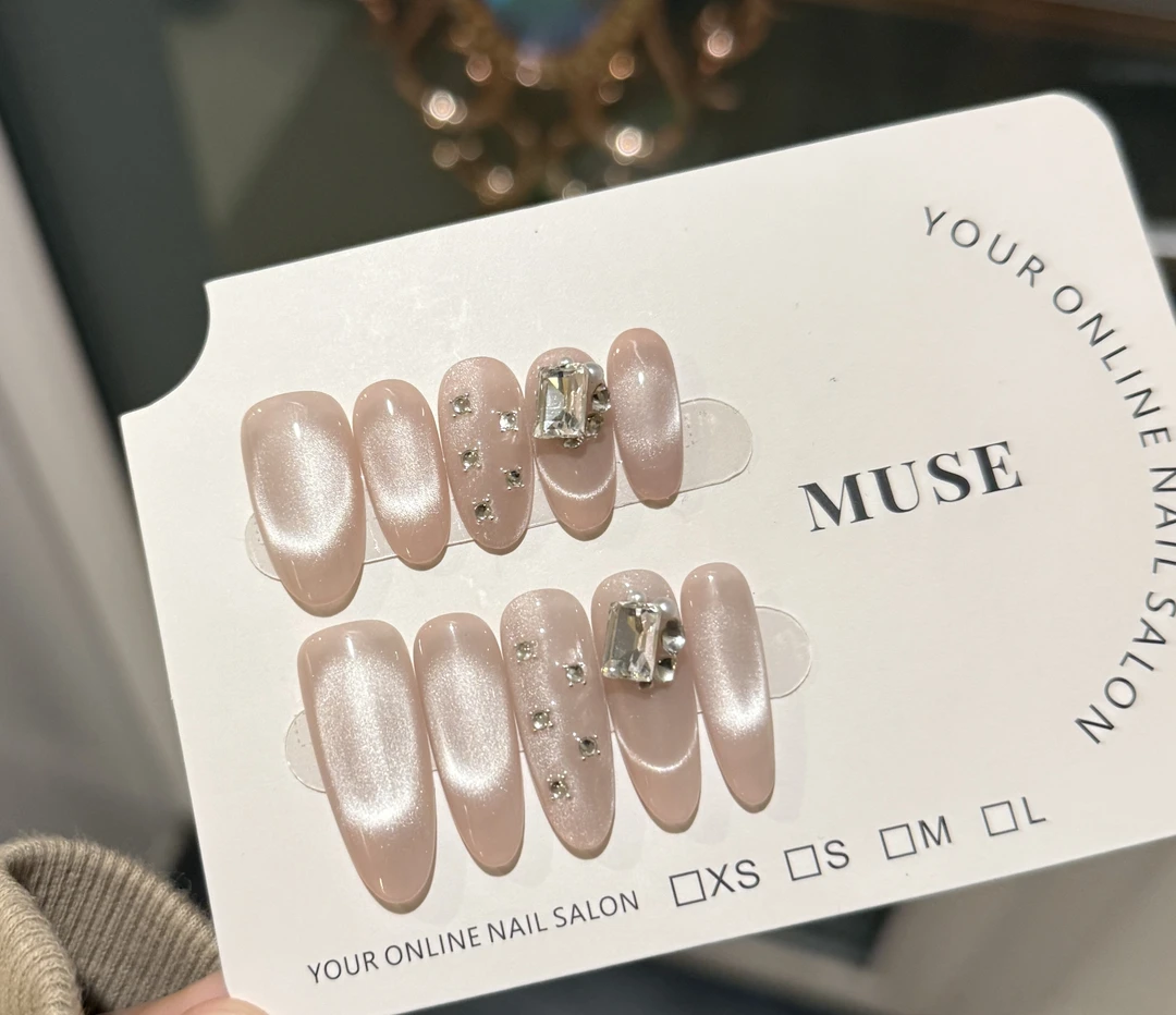 【繁星点点】轻奢纯欲猫眼纯手工穿戴甲美甲贴片