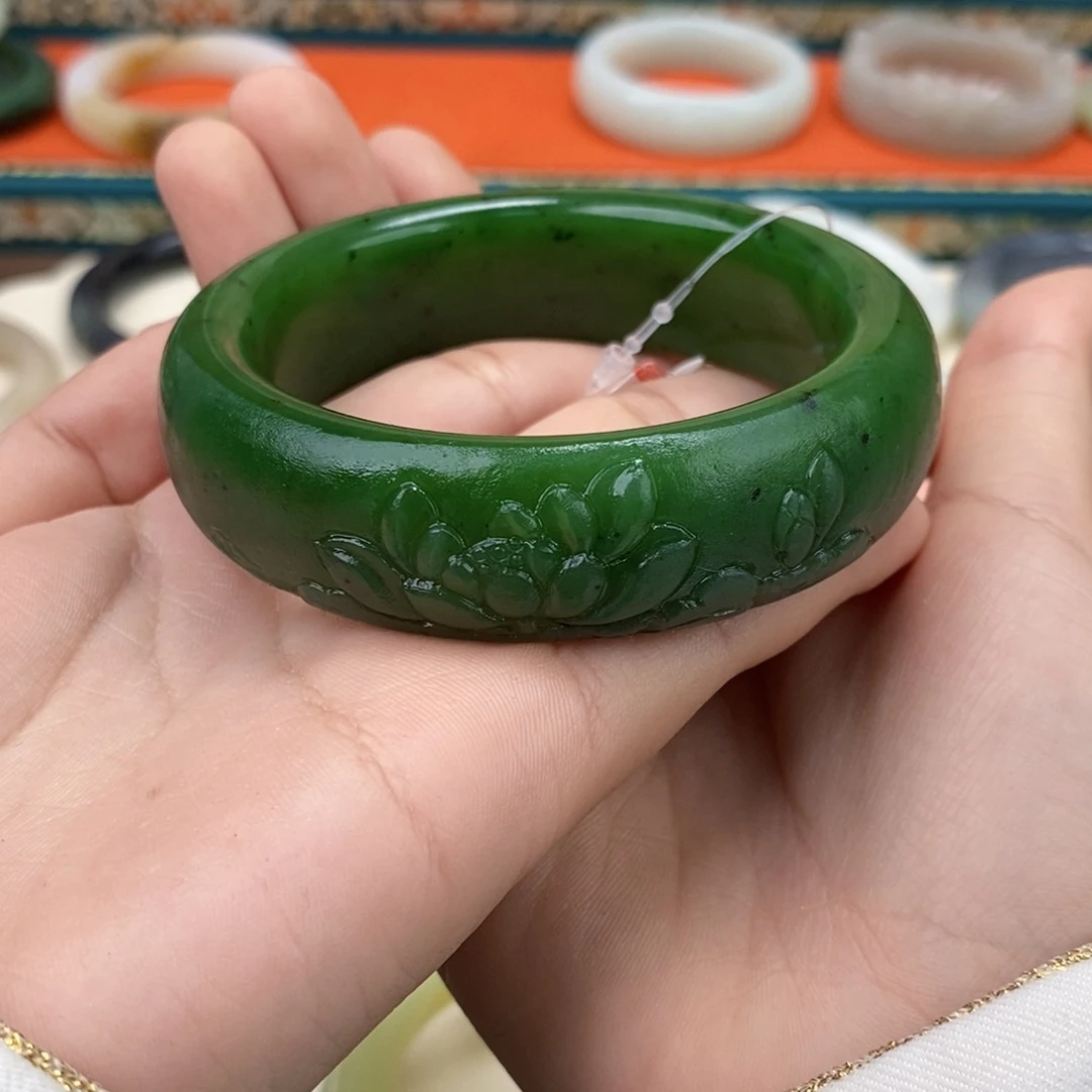 和田玉手镯   定制 59.5未镶嵌