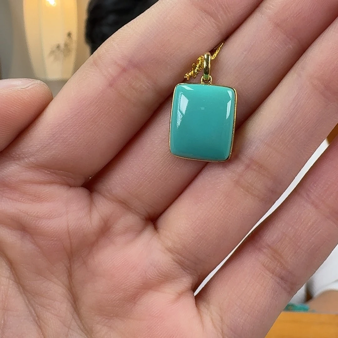 绿松石18K金镶嵌珠宝奇石