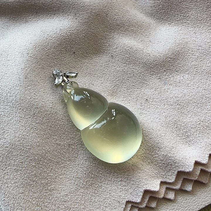 岫玉银S925镶嵌吊坠(不含链)