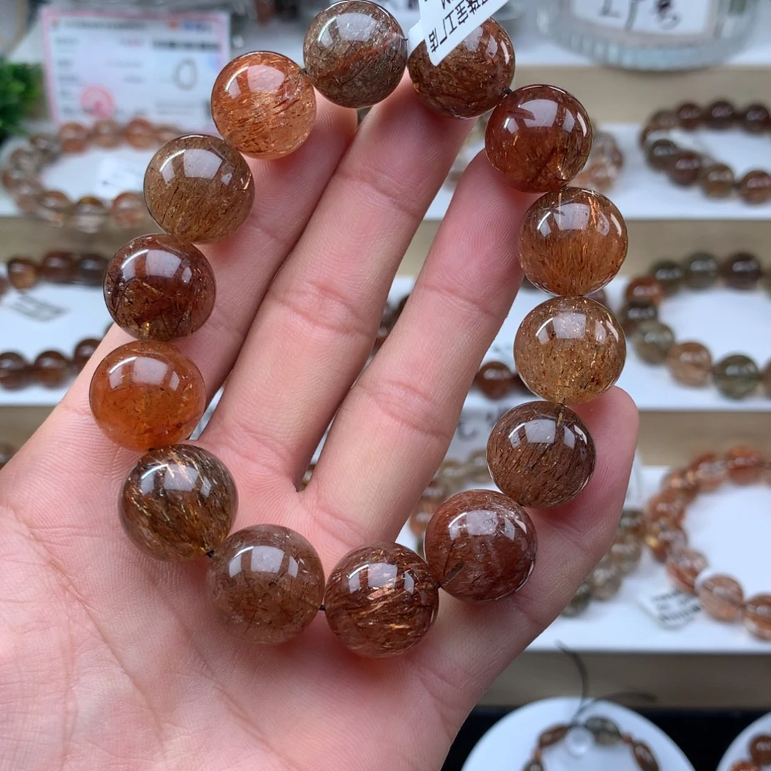手串未镶嵌水晶16+mm  黑金超七多样性发其一