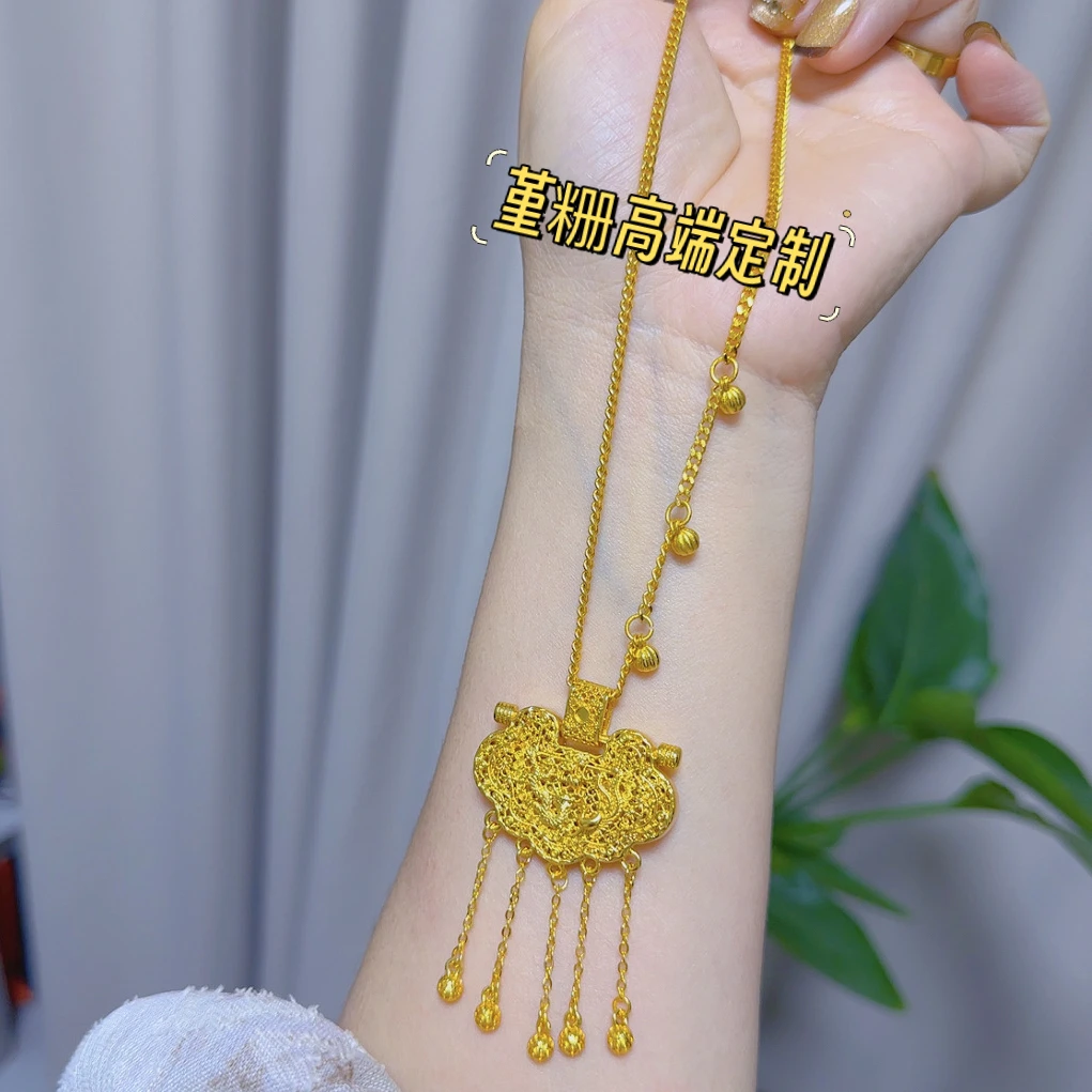 合金项链 古风天子门生锁配硕果累累项链吊坠链子配饰饰品可调节