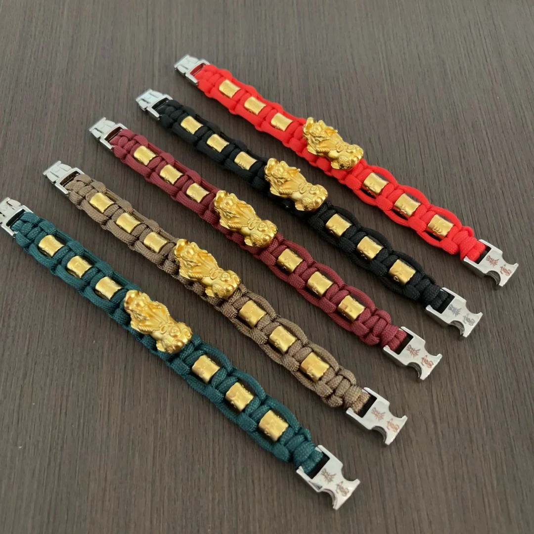 铜合金手链 经典大蝴蝶结貔貅手链原创设计金色百搭时尚配饰手饰