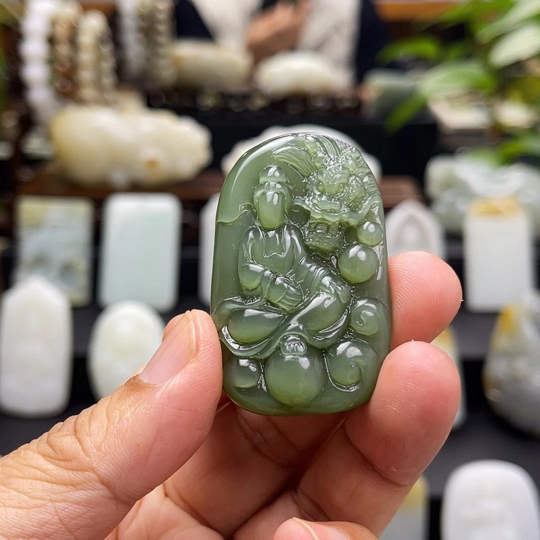 和田玉（碧玉）颈饰未镶嵌妹*