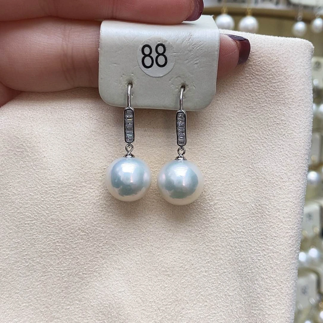 淡水珍珠耳饰银S925镶嵌