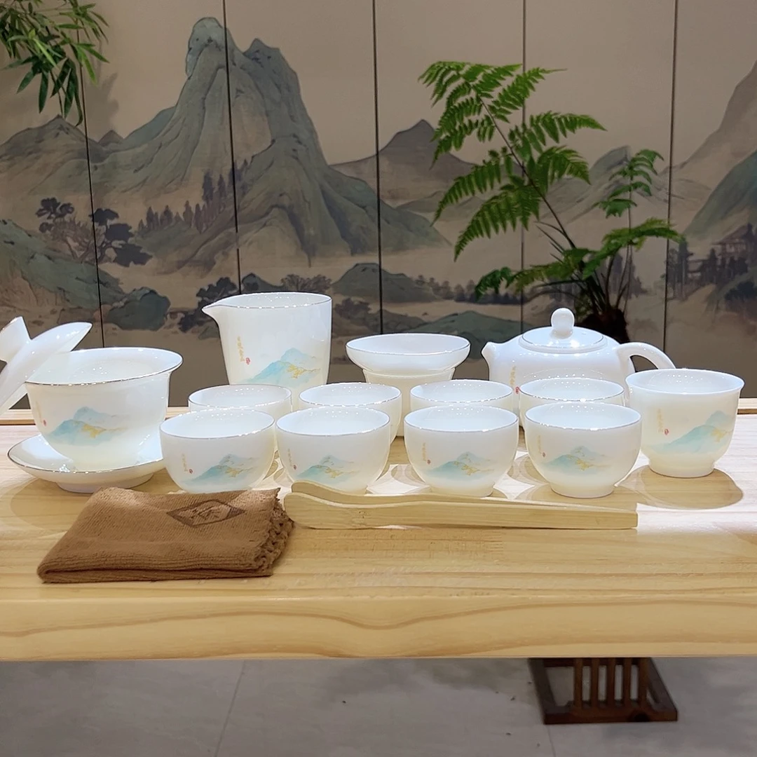 【都彩】日照金山羊脂玉瓷16头