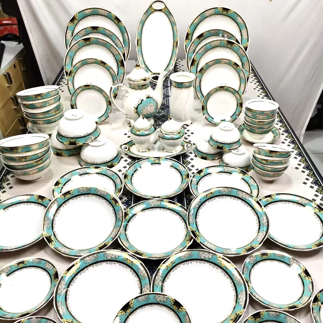 新疆包邮陶瓷58件套餐具套装