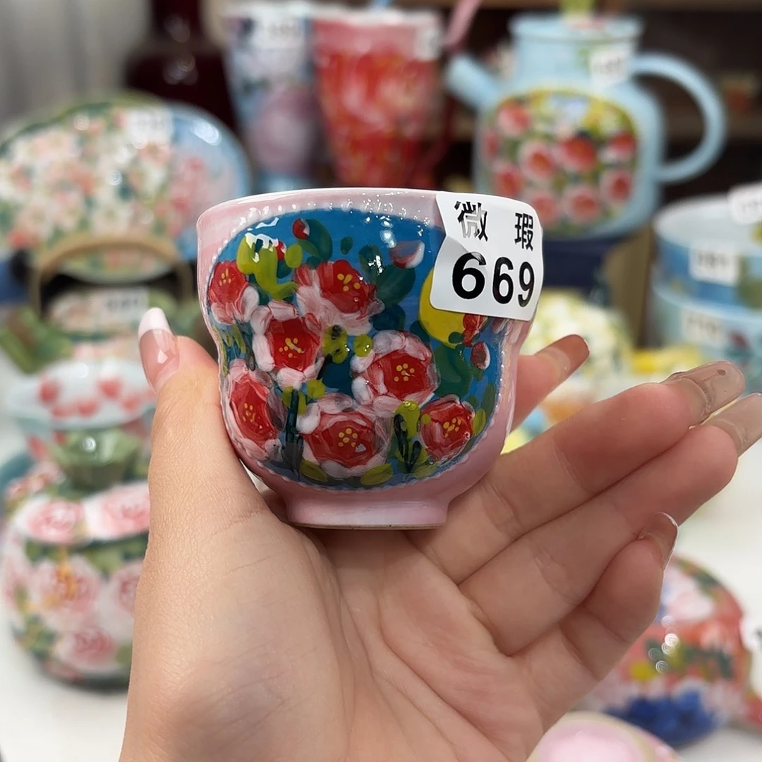 安***心景德镇手绘高温釉下彩陶瓷茶具