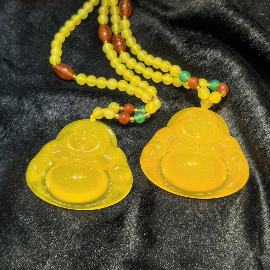 江德洋珠宝S8284黄焱帝石玛瑙黄佛公-配珠链-多样性发货只发一件