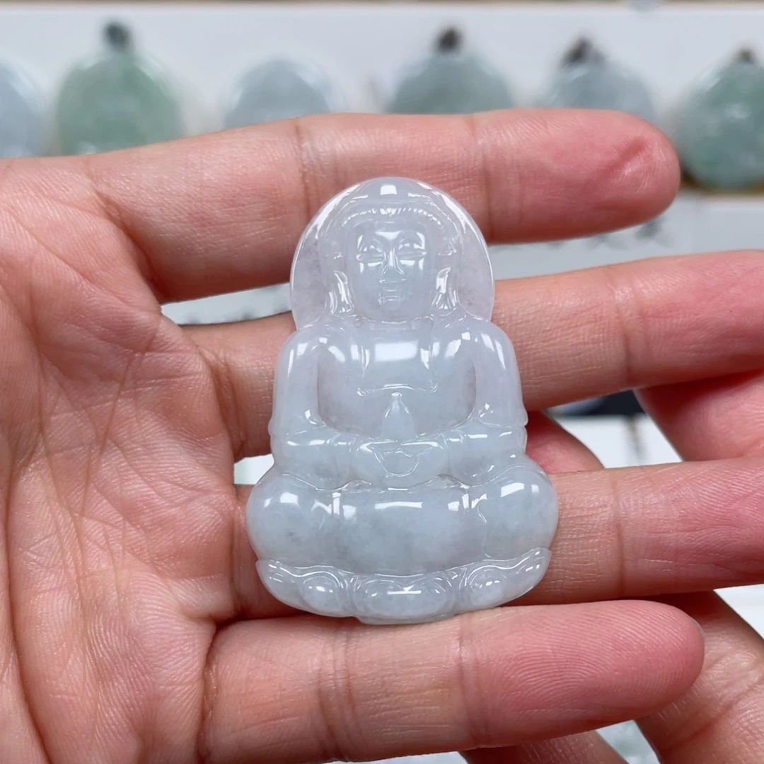 翡翠颈饰未镶嵌天然翡翠A货观音93号