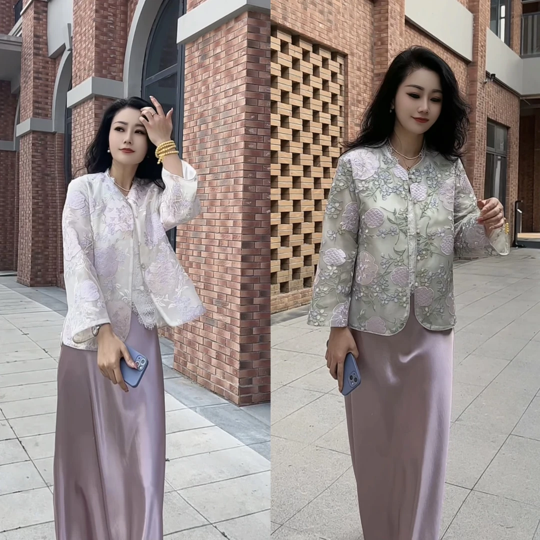 6061 新中式外套 2025夏季新款女士上衣设计师款重工刺绣女士开衫