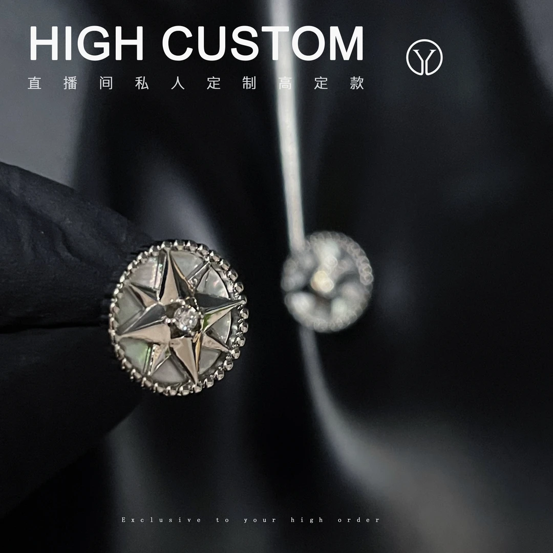 铜合金合成锆石耳饰 427 白银色圆形耳钉