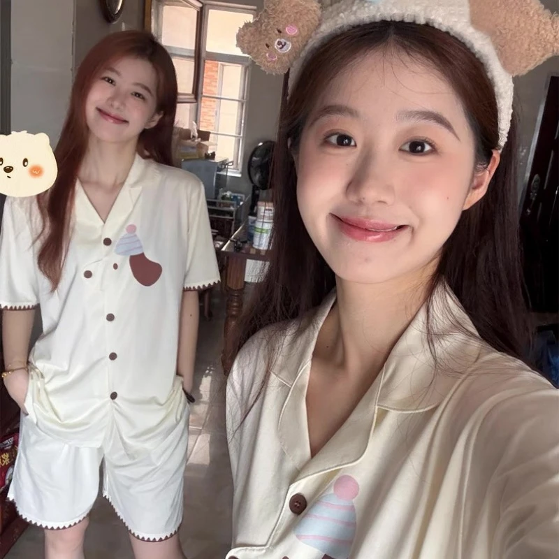 网红腊肠狗设计感睡衣女款爆款2025新款夏季薄款冰丝休闲家居服