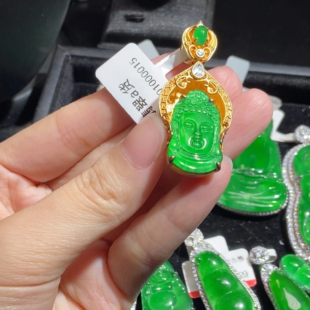 翡翠银S925镶嵌吊坠(不含链)