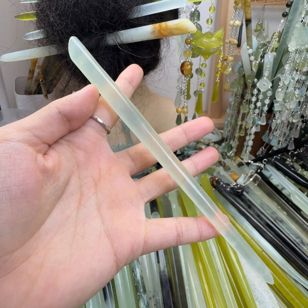 蛇纹石玉合金发饰