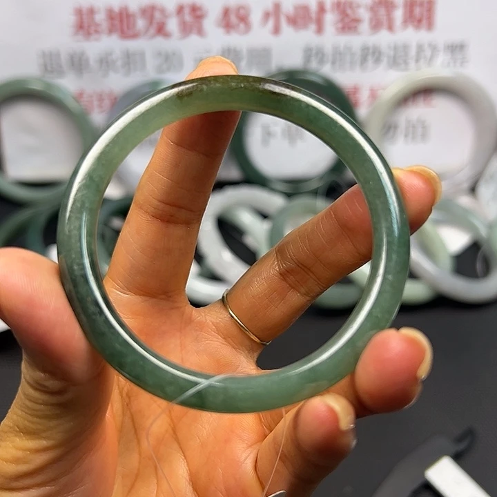 未镶嵌手镯翡翠纯天然缅甸A货翡翠冰绿叮当镯