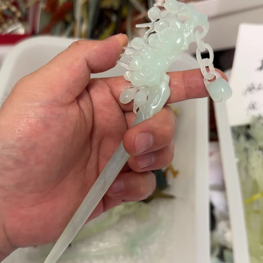 岫玉发饰未镶嵌明君玉簪贼拉好看