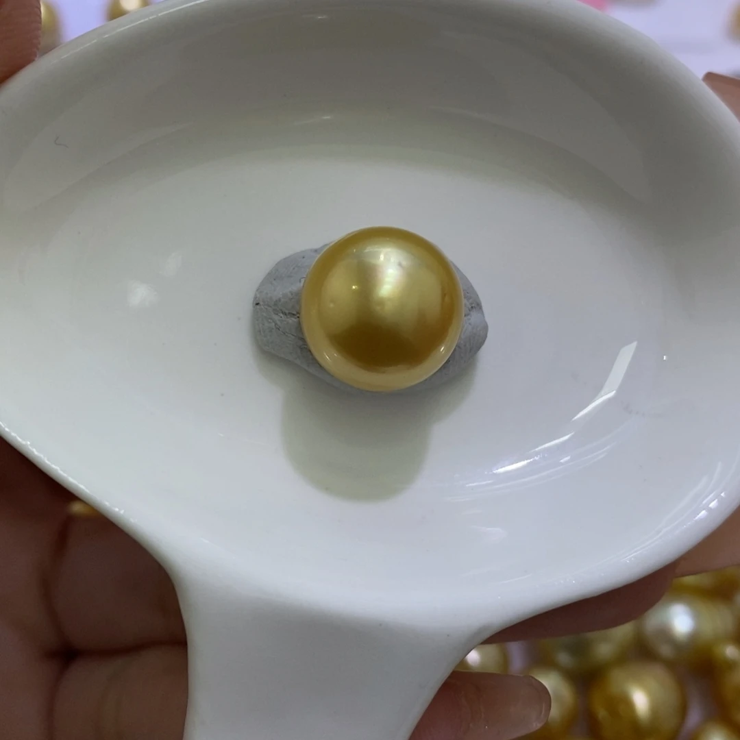海水珍珠裸珠金珠单珠13.1