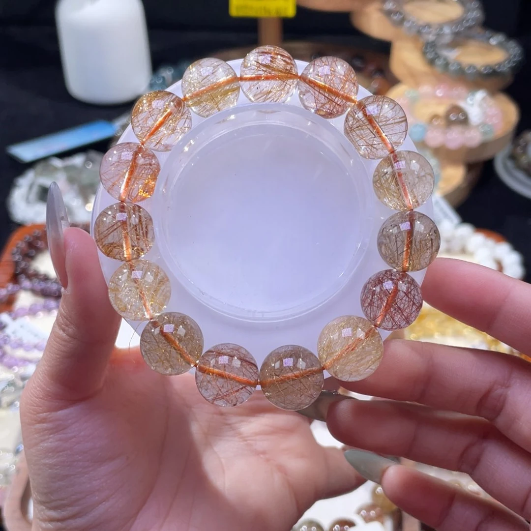 水晶手串未镶嵌彩发晶