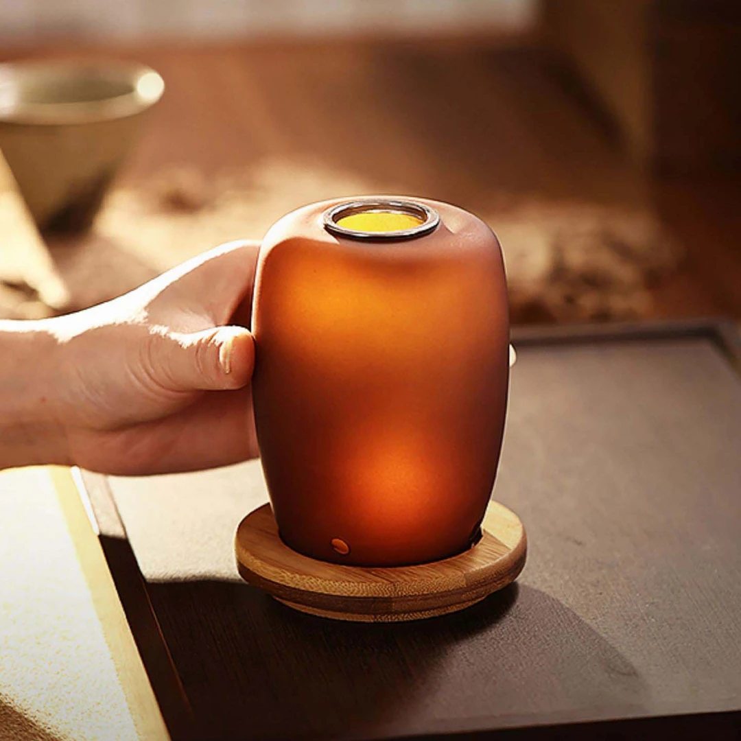 天然琥珀琉璃香薰灯香炉家用室内熏香炉沉香创意香薰炉高级感摆件