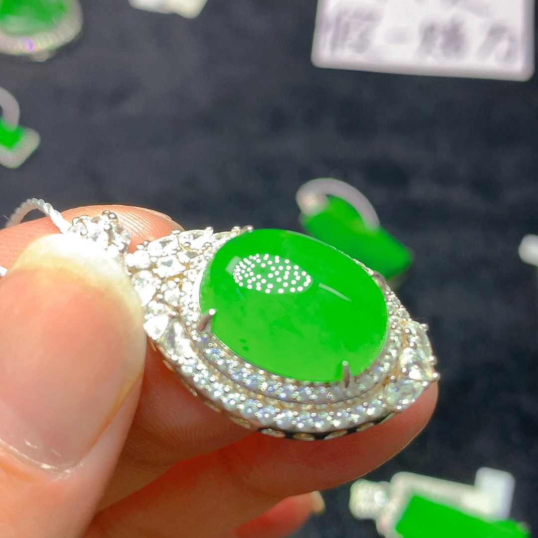 颈饰银S925镶嵌翡翠珍***1