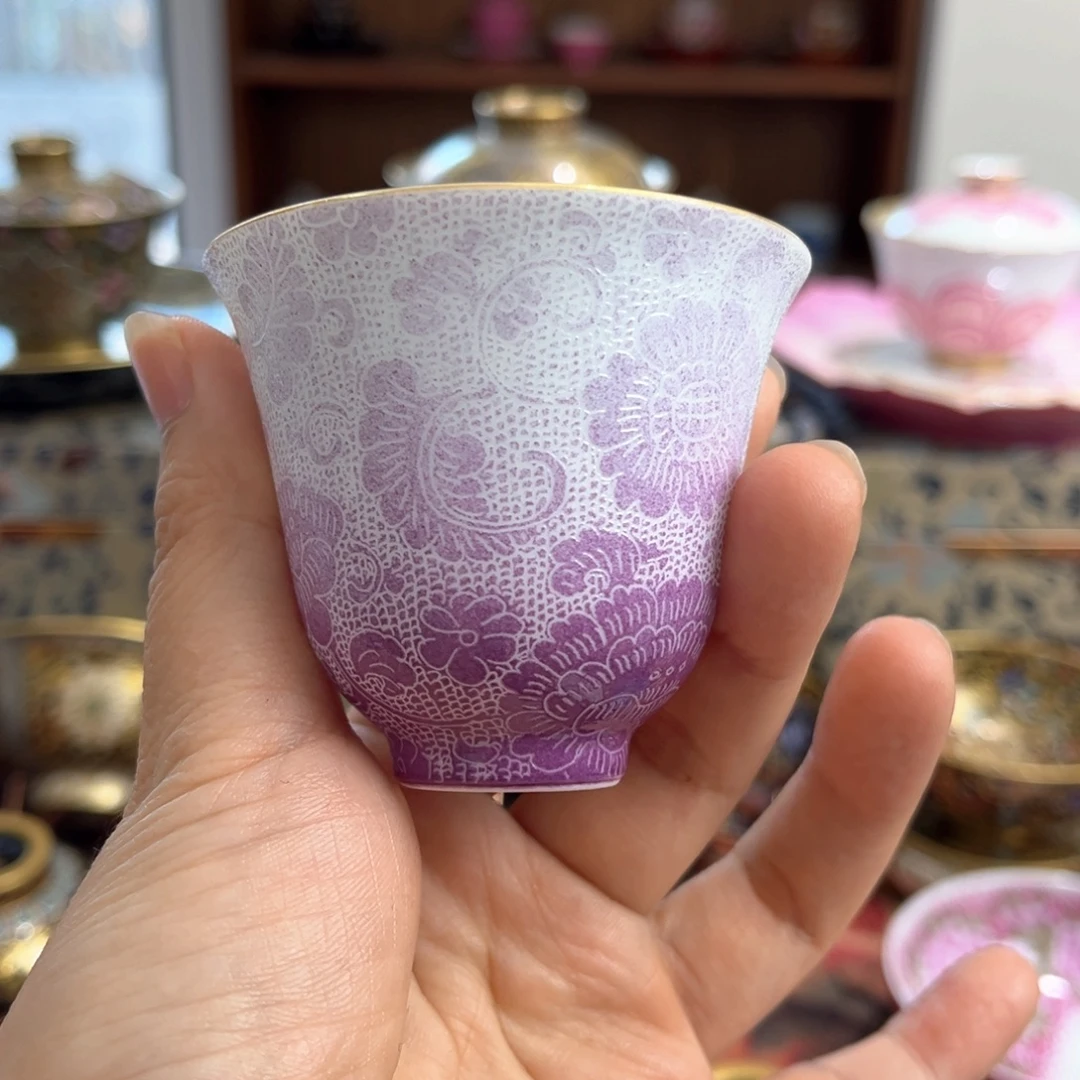 全手工全手绘耙花杯