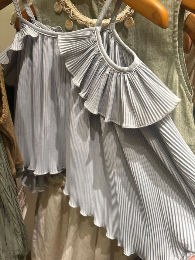 逸朵美芽COMING ONES  女童夏季兰色椰叶型吊带裙 in39068